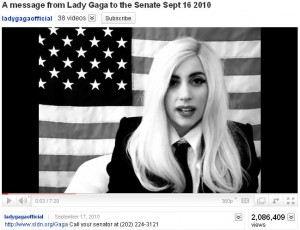 Lady Gaga calls the US Senate